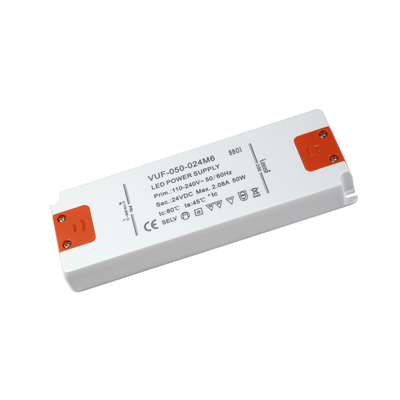 Крытый облегченный постоянн случай IP20 водителя 24V 50W СИД напряжения тока пластиковый